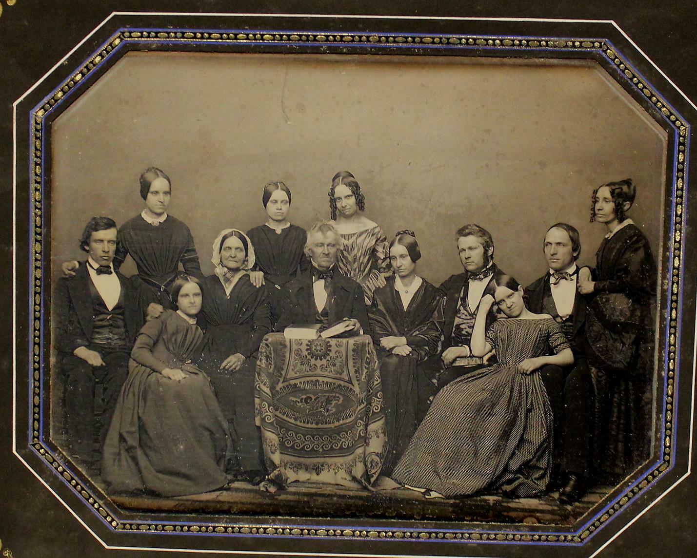 1850s - Daguerreotype - John Adams Whipple 12 Family Members Whole Plate - $7800.jpg